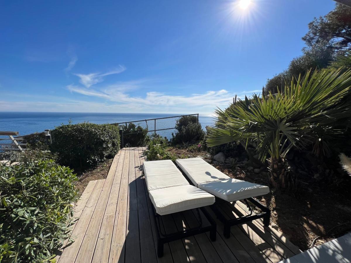 Luxueux Appartement - Vue Mer - Piscine - Free Parking - Monaco Cap-d'Ail Exteriör bild