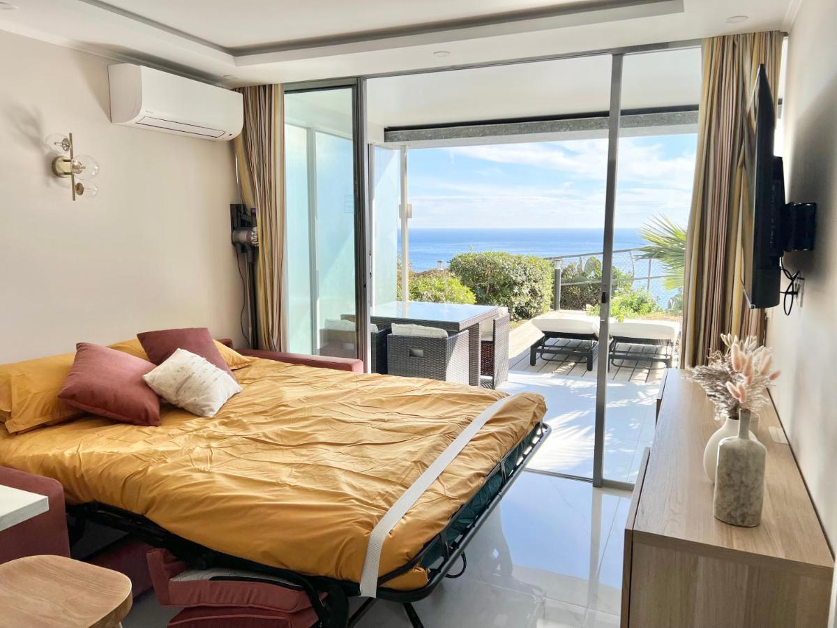 Luxueux Appartement - Vue Mer - Piscine - Free Parking - Monaco Cap-d'Ail Exteriör bild