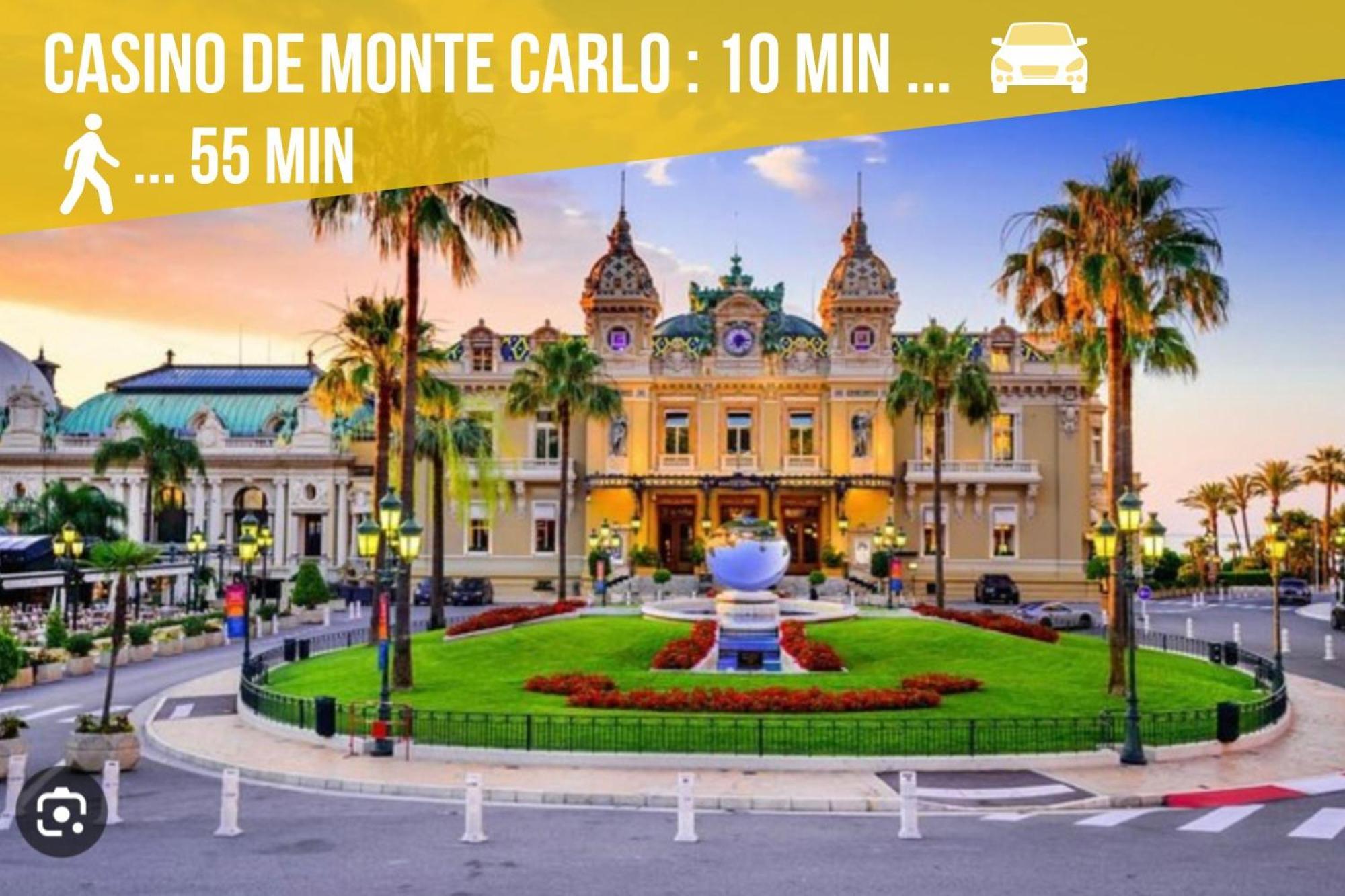 Luxueux Appartement - Vue Mer - Piscine - Free Parking - Monaco Cap-d'Ail Exteriör bild