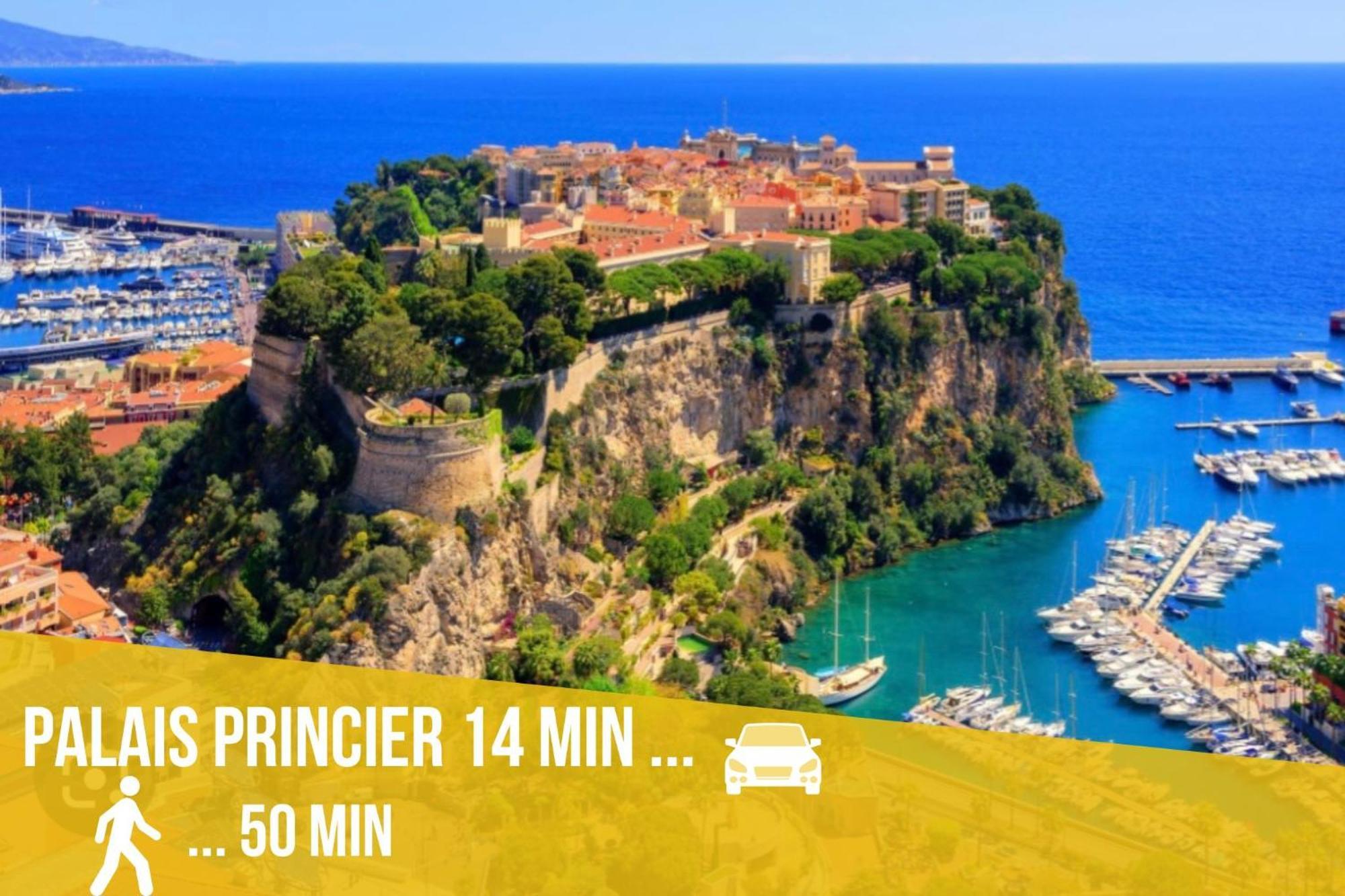 Luxueux Appartement - Vue Mer - Piscine - Free Parking - Monaco Cap-d'Ail Exteriör bild